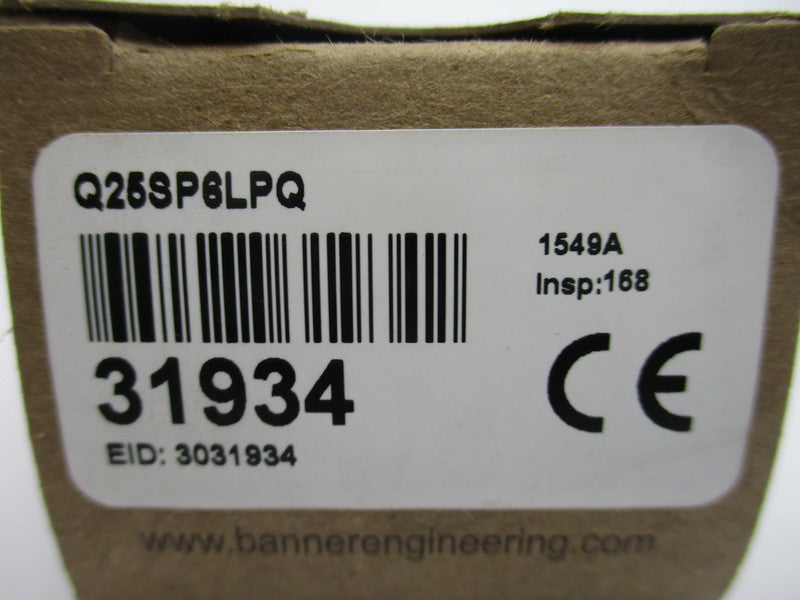 BANNER ENGINEERING Q25SP6LPQ 31934 10-30VDC NSMP