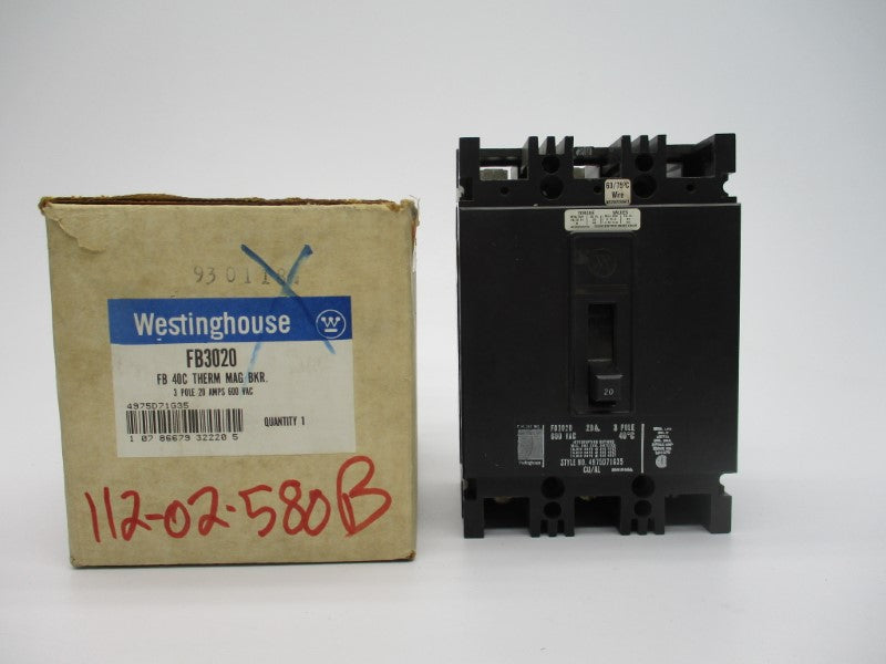 WESTINGHOUSE FB3020 600VAC 20A NSMP