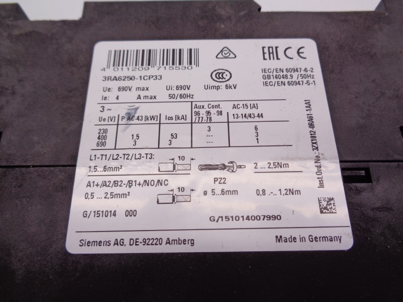 SIEMENS 3RA6250-1CP33 NSNP