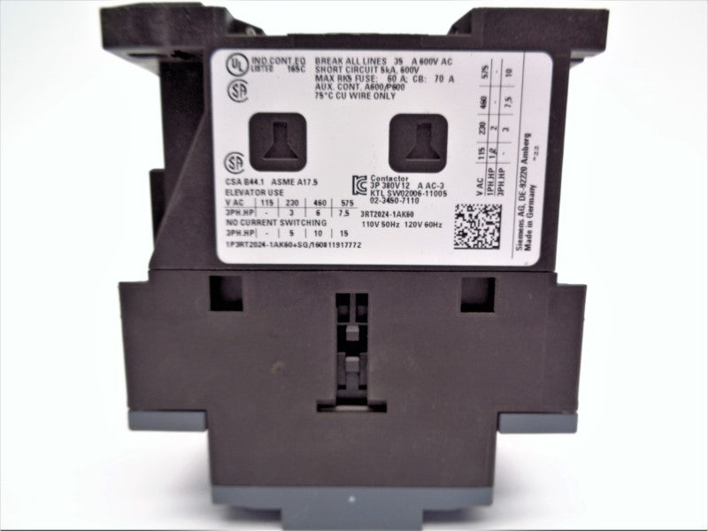 SIEMENS 3RT2024-1AK60 110/120V NSNP