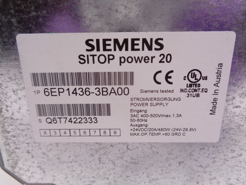 SIEMENS 6EP1436-3BA00 400-500VAC 1.3A NSMP