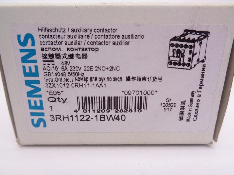 SIEMENS 3RH1122-1BW40 48VDC NSMP