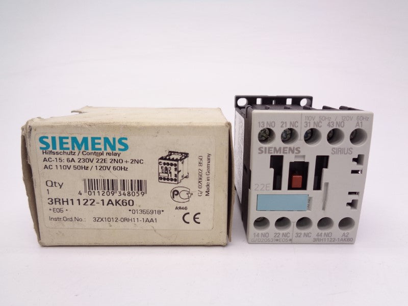 SIEMENS 3RH1122-1AK60 110/120V 10A NSMP