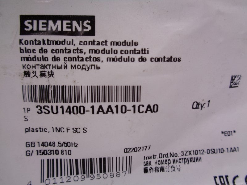 SIEMENS 3SU1400-1AA10-1CA0 230V 6A NSMP