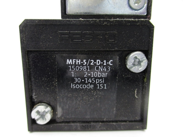 FESTO MFH-5/2-D-1-C 150981 30-145PSI NSNP