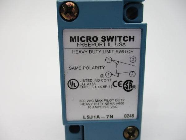 MICRO SWITCH LSJ1A-7N 600VAC 10A NSNP