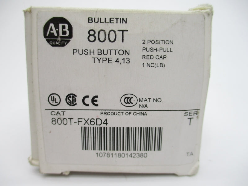 ALLEN BRADLEY 800T-FX6D4 SER. T (WH) NSMP