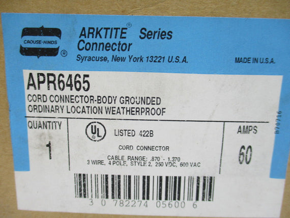 CROUSE HINDS APR6465 600VAC 60A NSMP