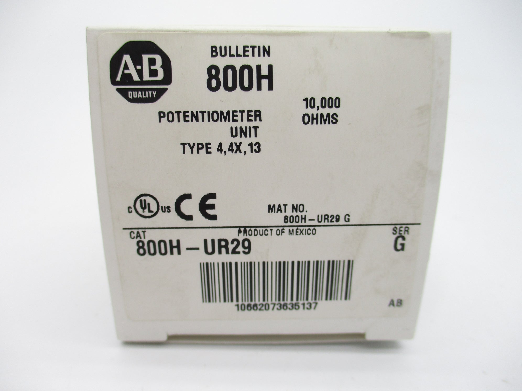 ALLEN BRADLEY 800H-UR29 SER. G 300VAC/DC (WH) NSMP