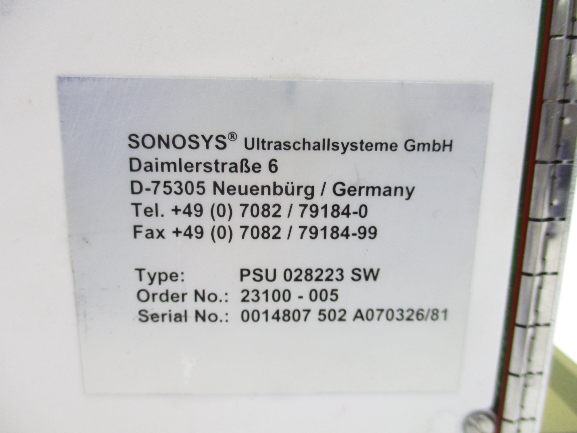 SONOSYS PSU 028223 SW NSNP