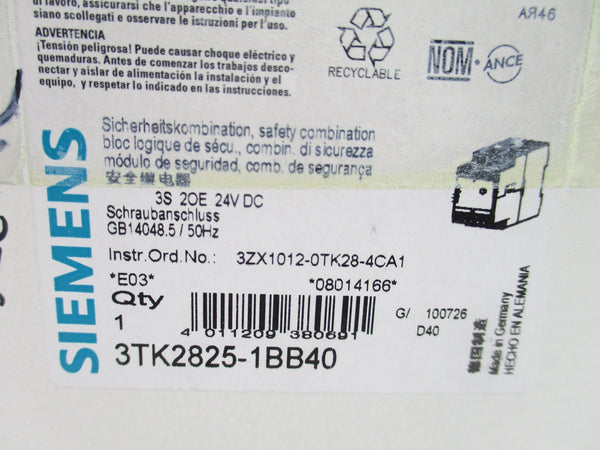 SIEMENS 3TK2825-1BB40 24VDC NSMP