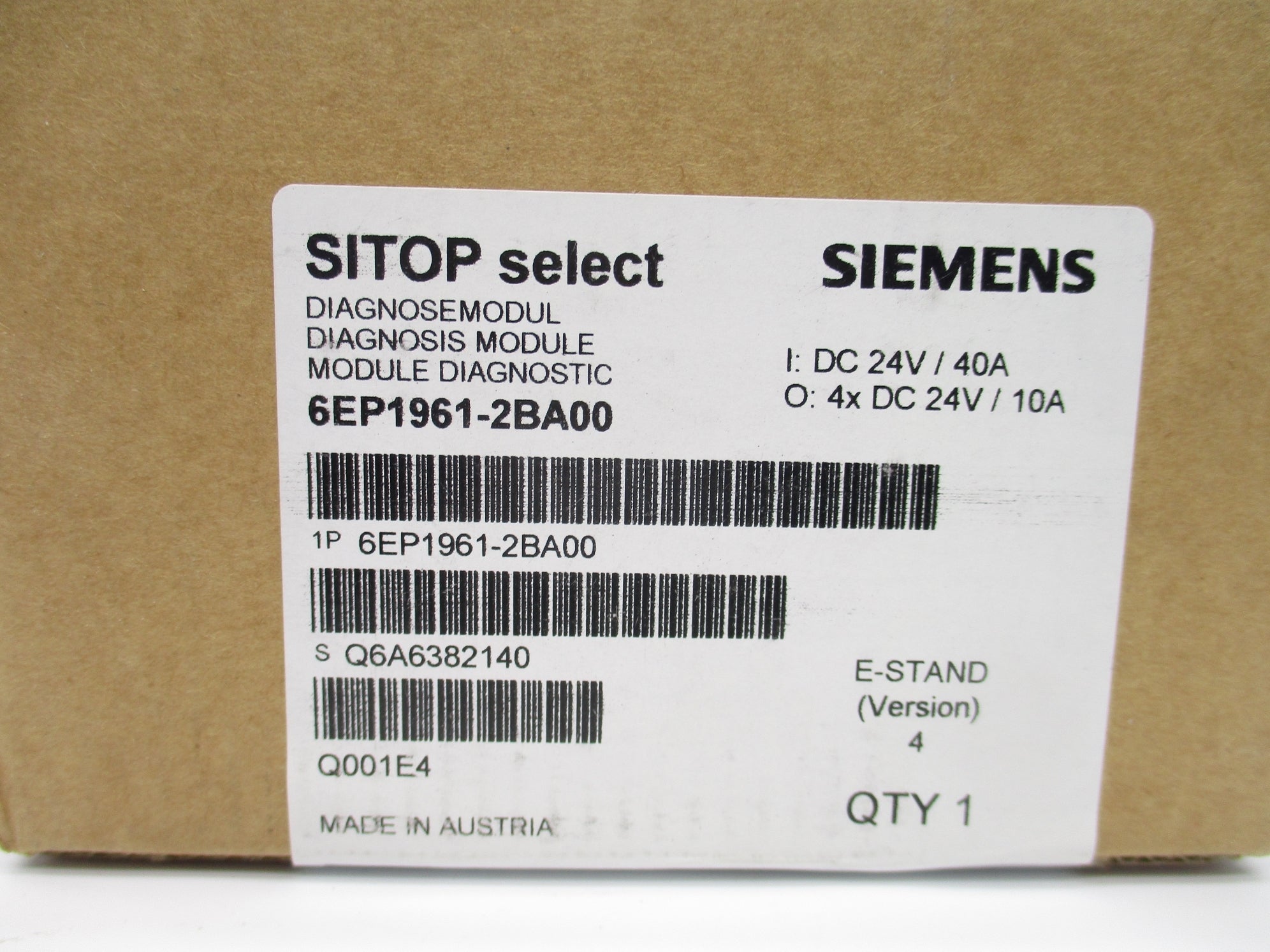 SIEMENS 6EP1961-2BA00 24VDC 40A NSFS
