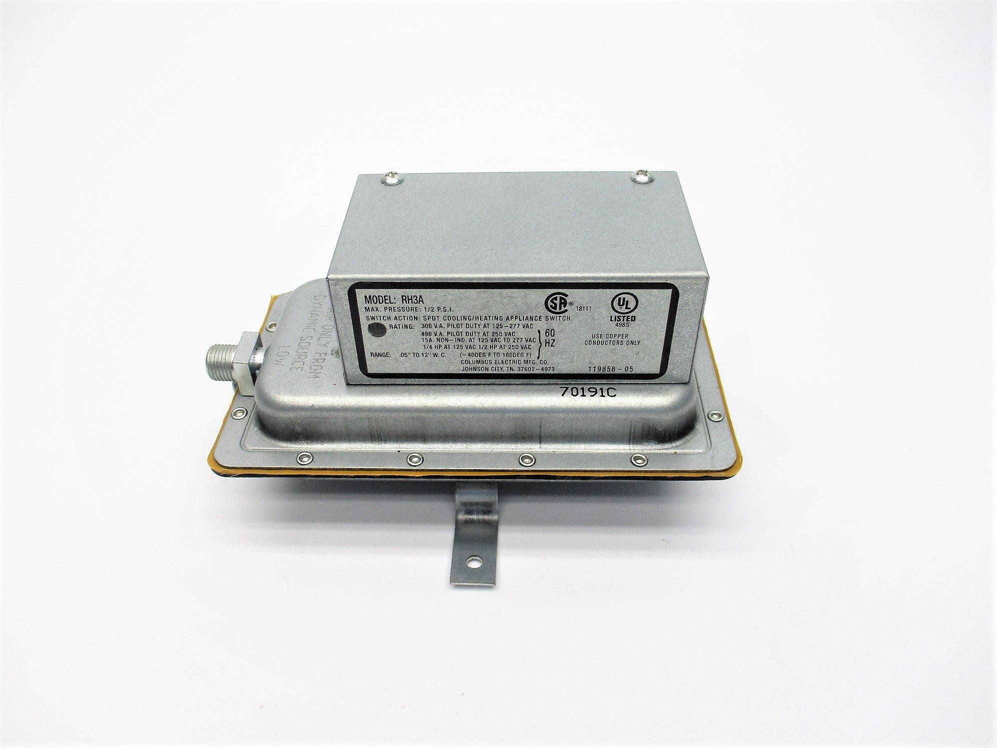 COLUMBUS ELECTRIC RH3A 125-277VAC 15A 1/2PSI NSNP