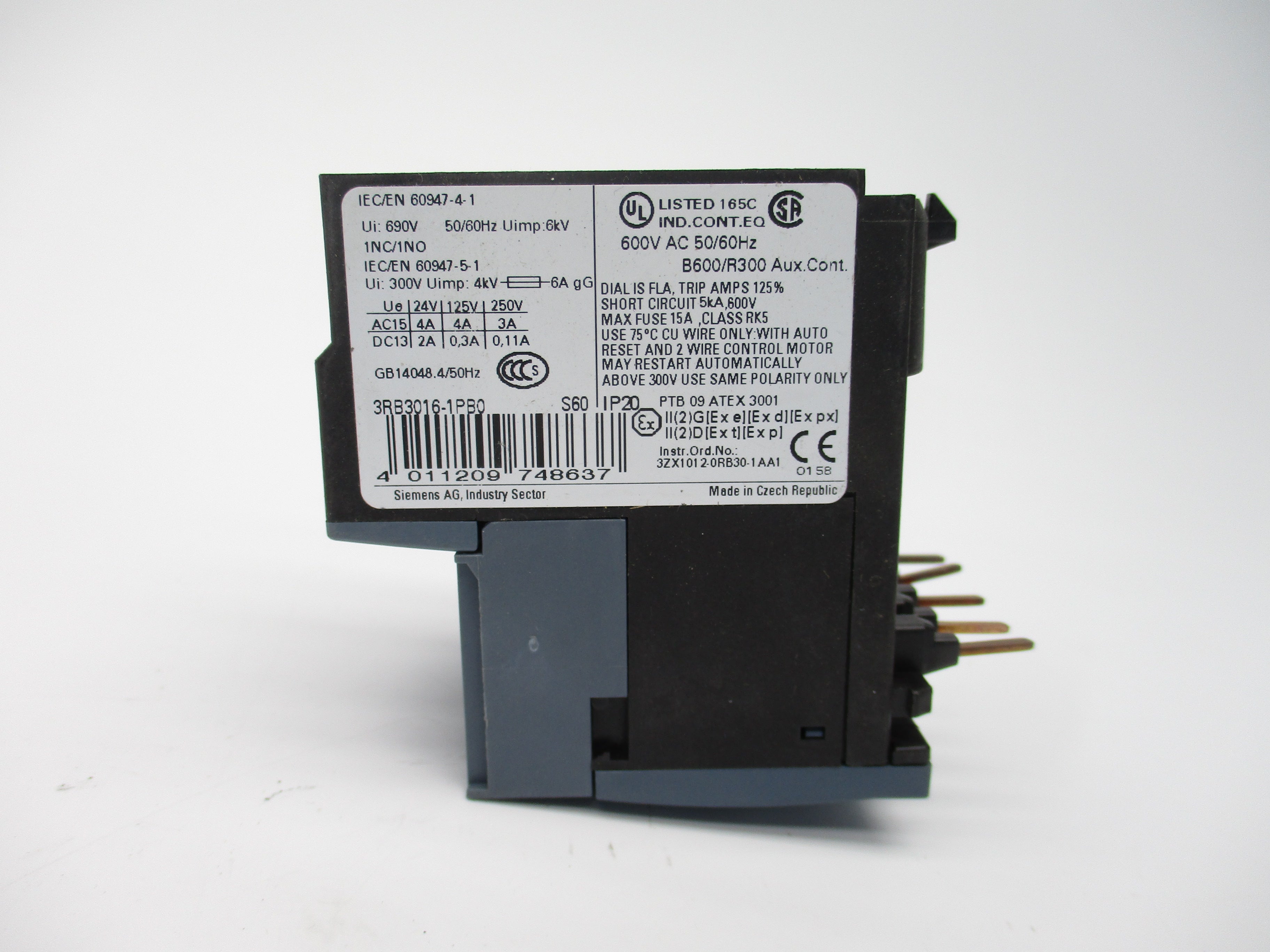 SIEMENS 3RB3016-1PB0 1.5-4A UNMP