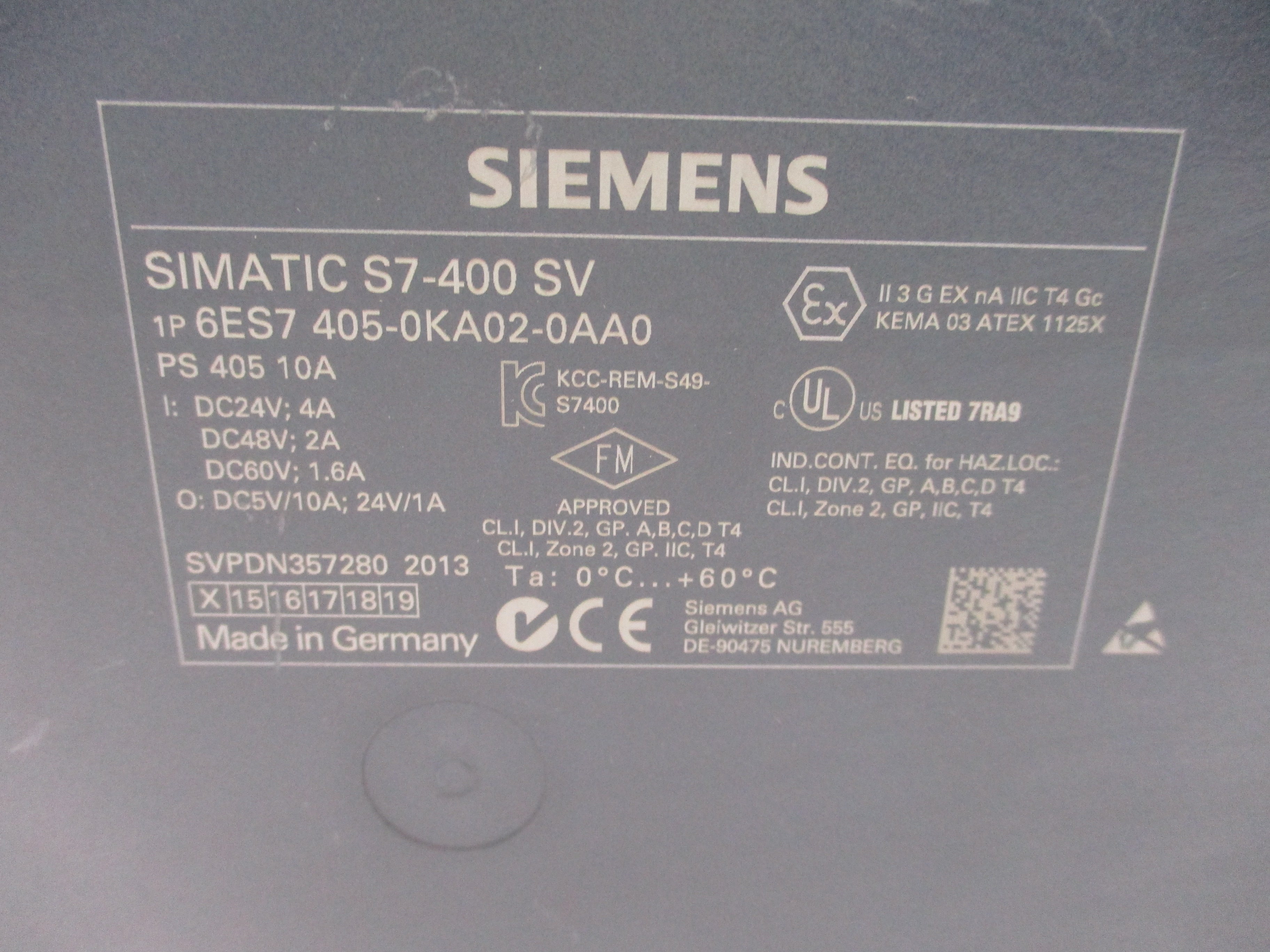 SIEMENS 6ES7405-0KA02-0AA0 UNMP