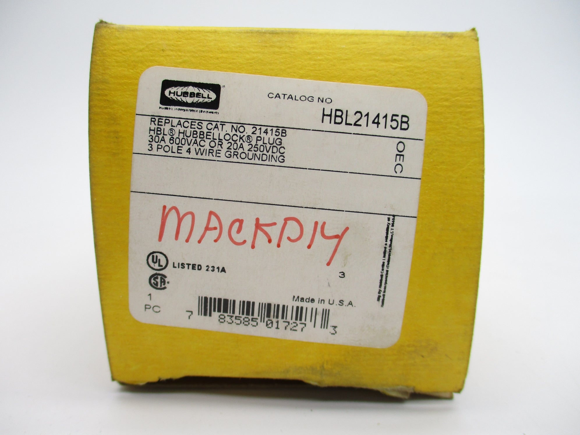 HUBBELL HBL21415B 600VAC 30A NSMP