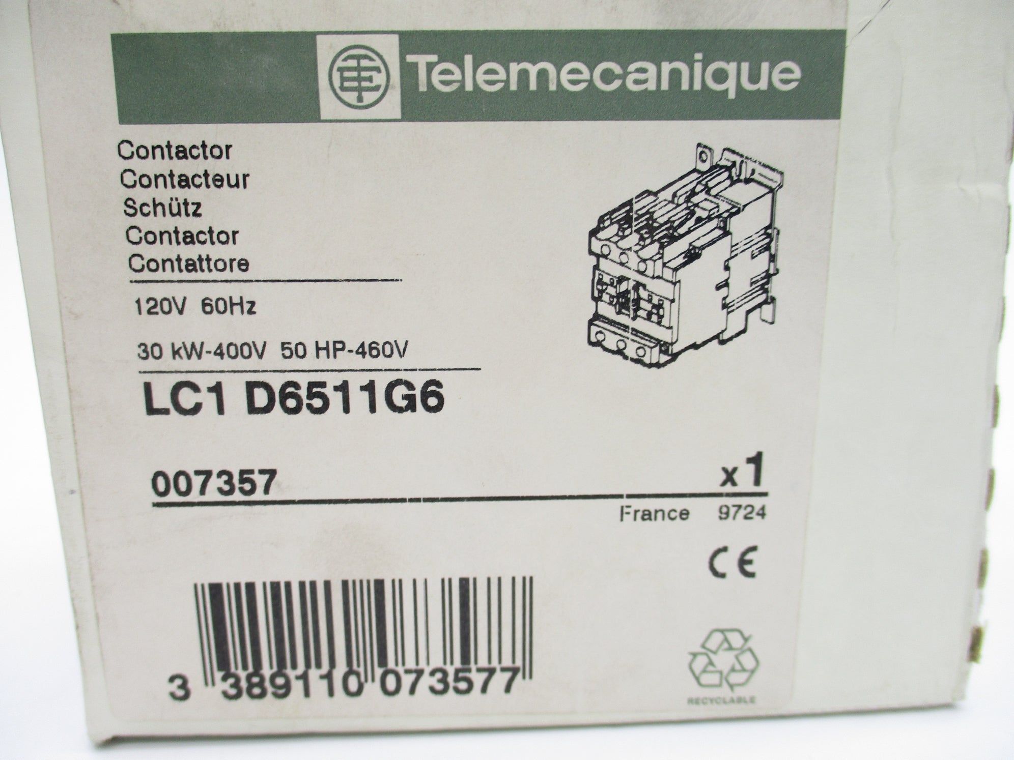TELEMECANIQUE LC1D6511G6 120V NSMP