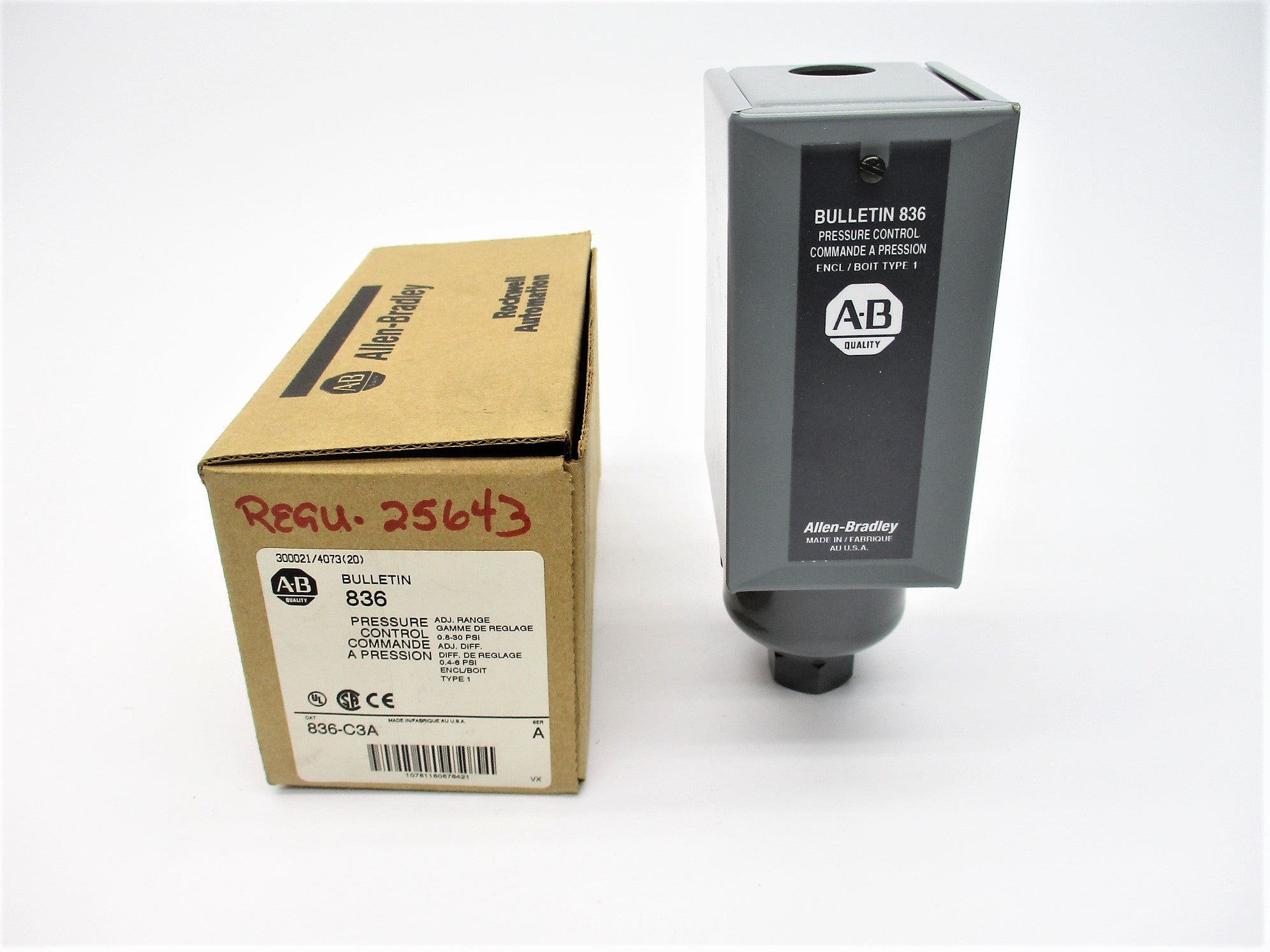 INDUSTRIAL SPARE PART 836-C3A SER. A 24-600V 0.8-30PSI (BR/WH) NSMP