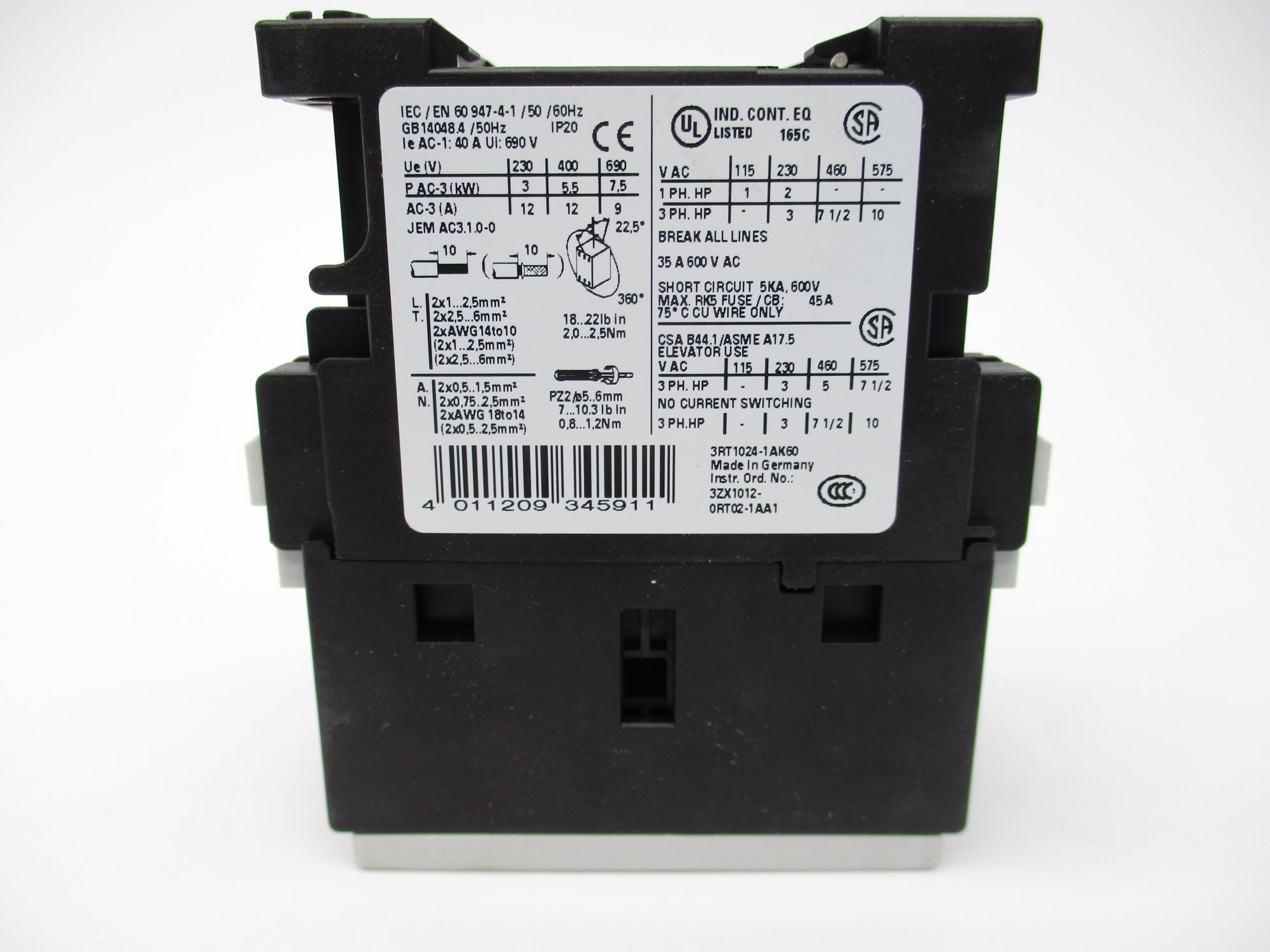 SIEMENS 3RT1024-1AK60 110/120V NSMP