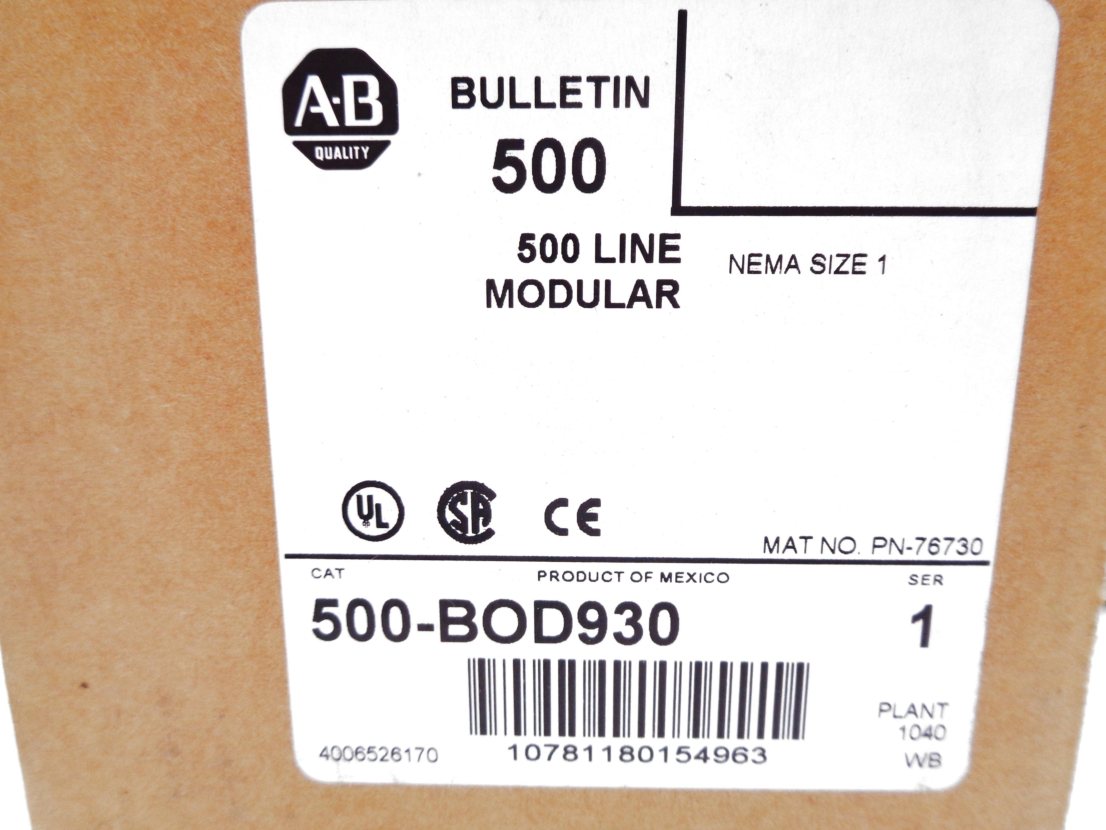 INDUSTRIAL SPARE PART 500-BOD930 SER. 1 110/115-120V 27A (BR/WH) NSMP