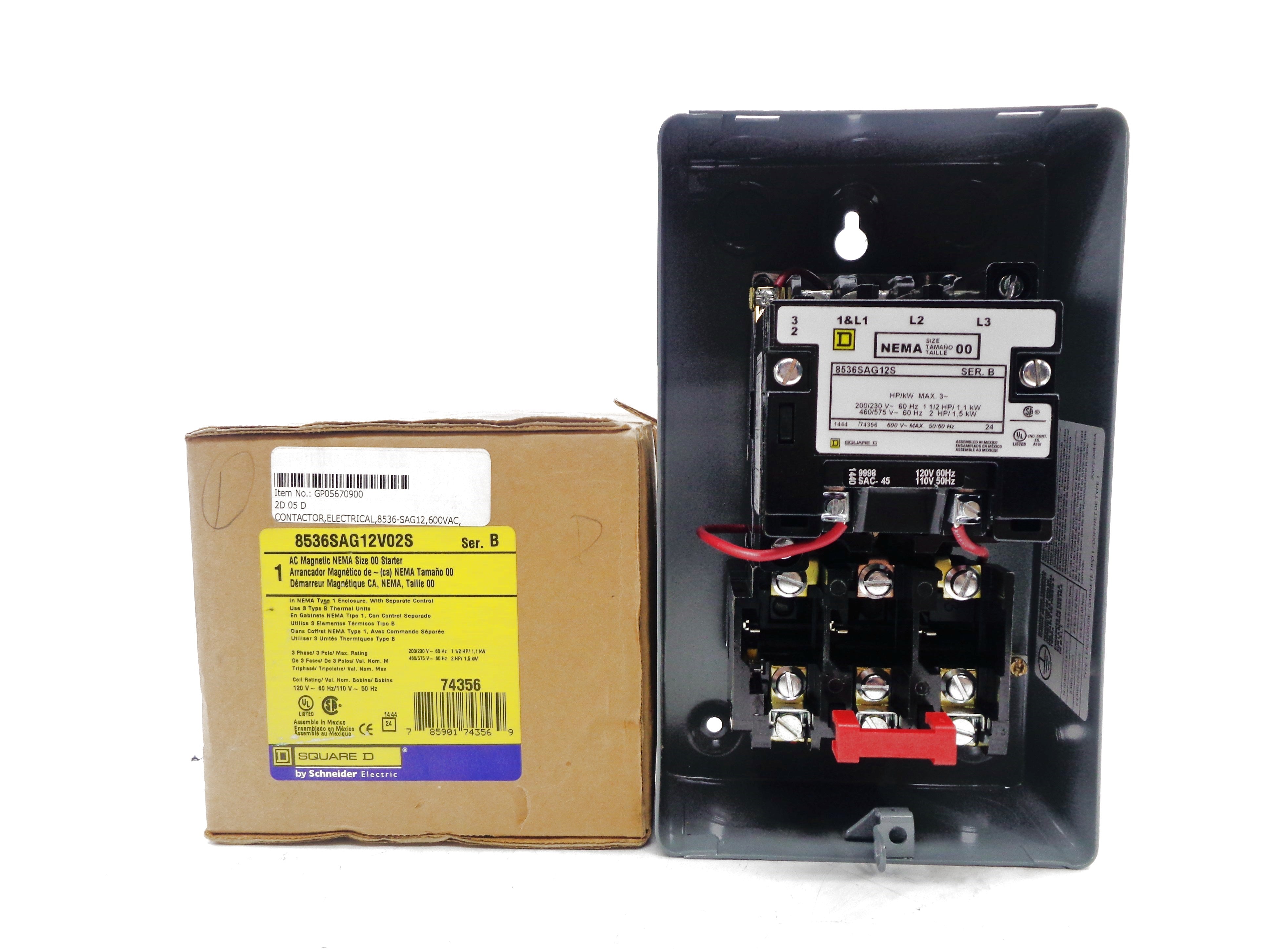 SQUARE D 8536SAG12V02S SER. B 110/120 NSMP