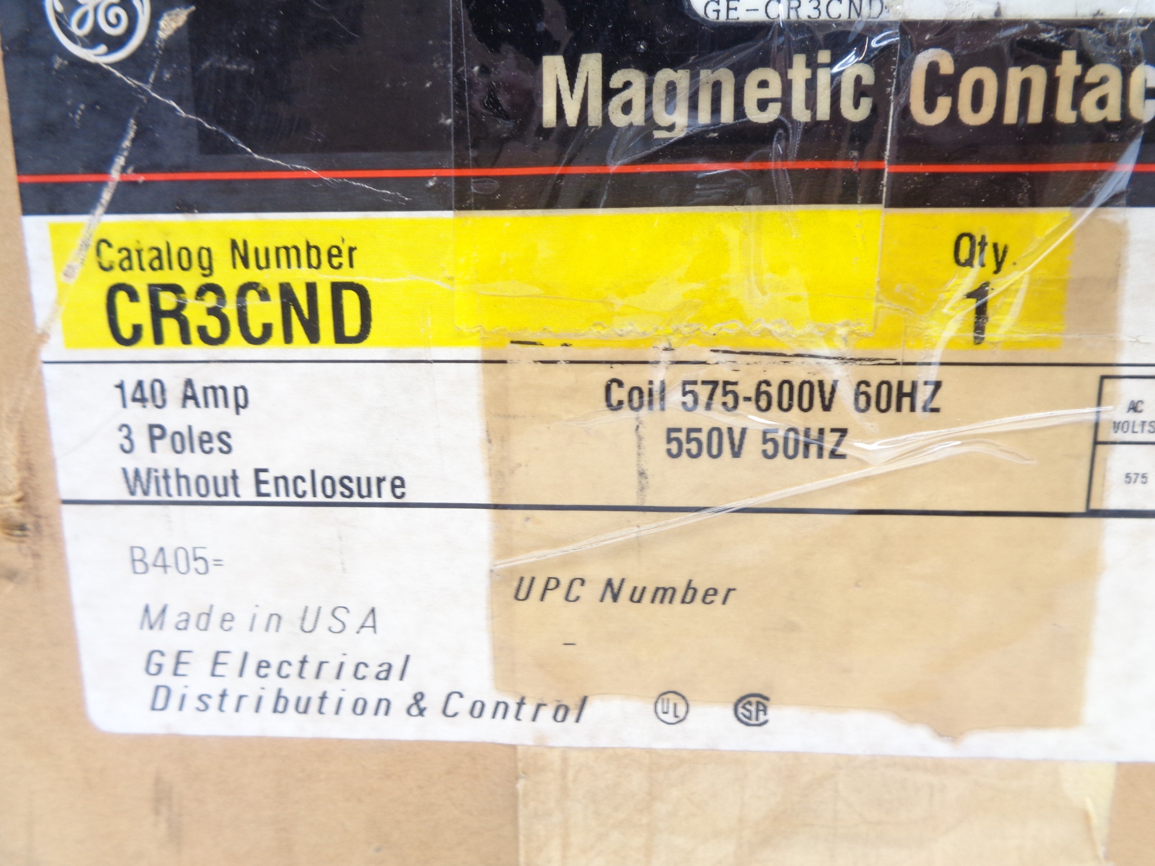 GENERAL ELECTRIC CR3CND 600V NSMP