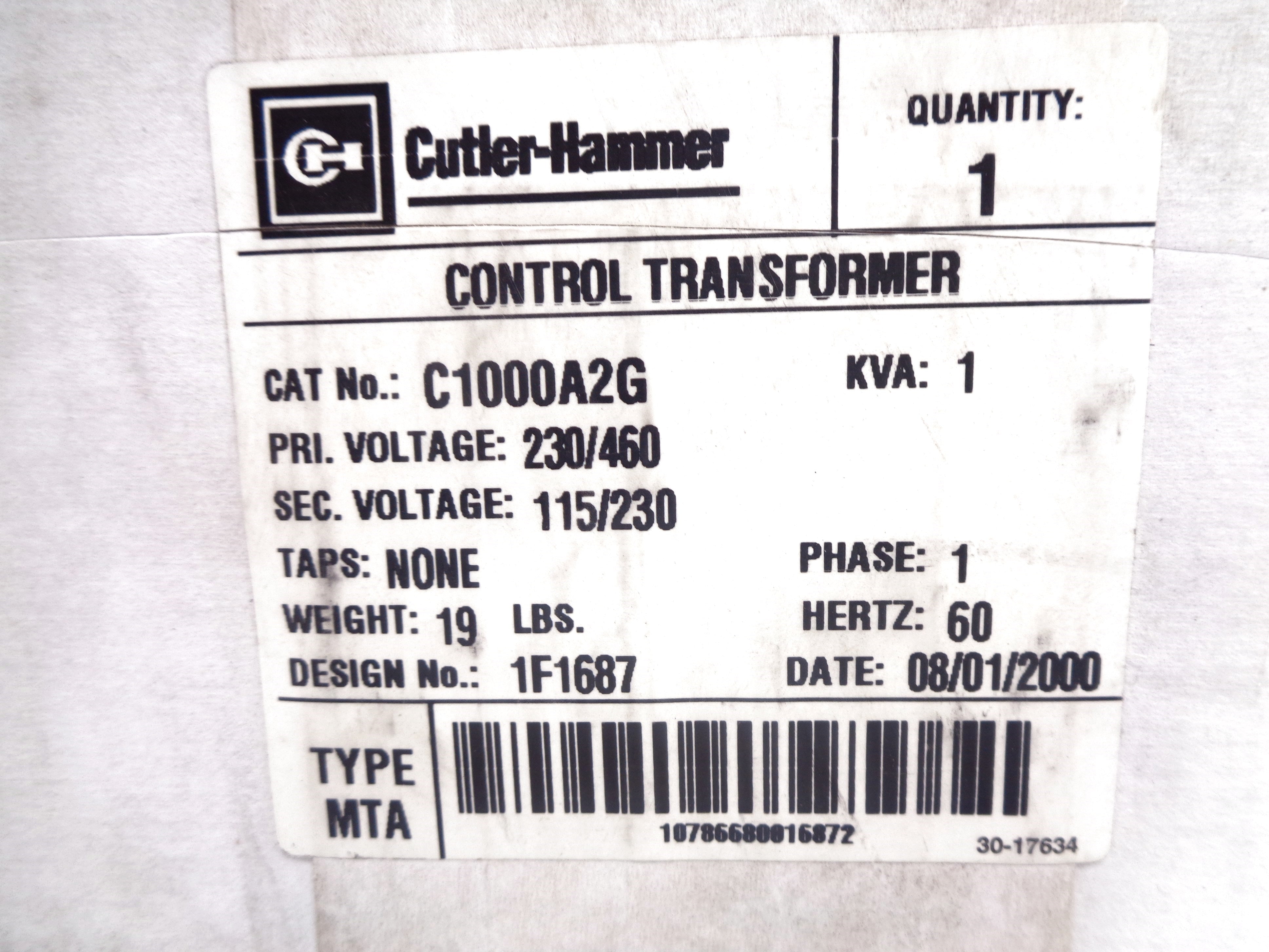 CUTLER HAMMER C1000A2G NSMP