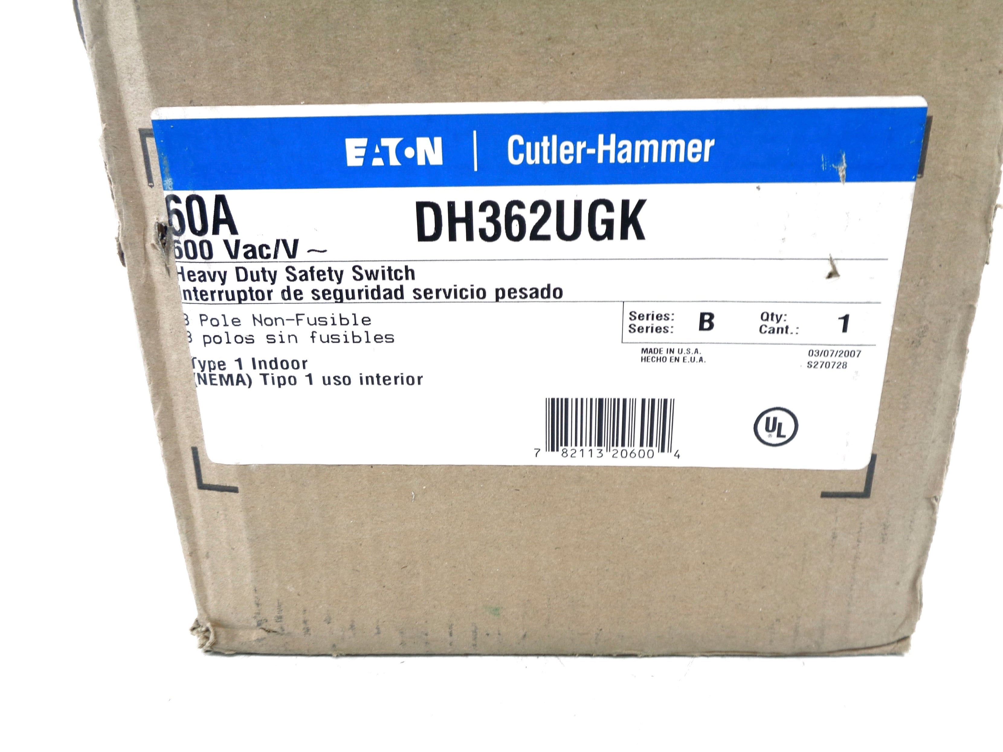 EATON DH362UGK SER. B 600VAC 60A NSMP