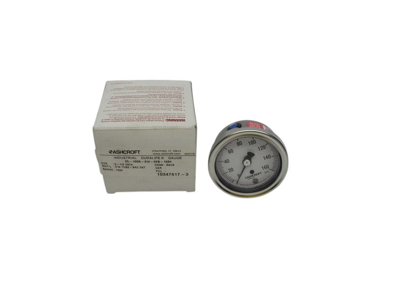ASHCROFT 25-1009-AW-02B-160# 0-160PSI 2-1/2" NSMP
