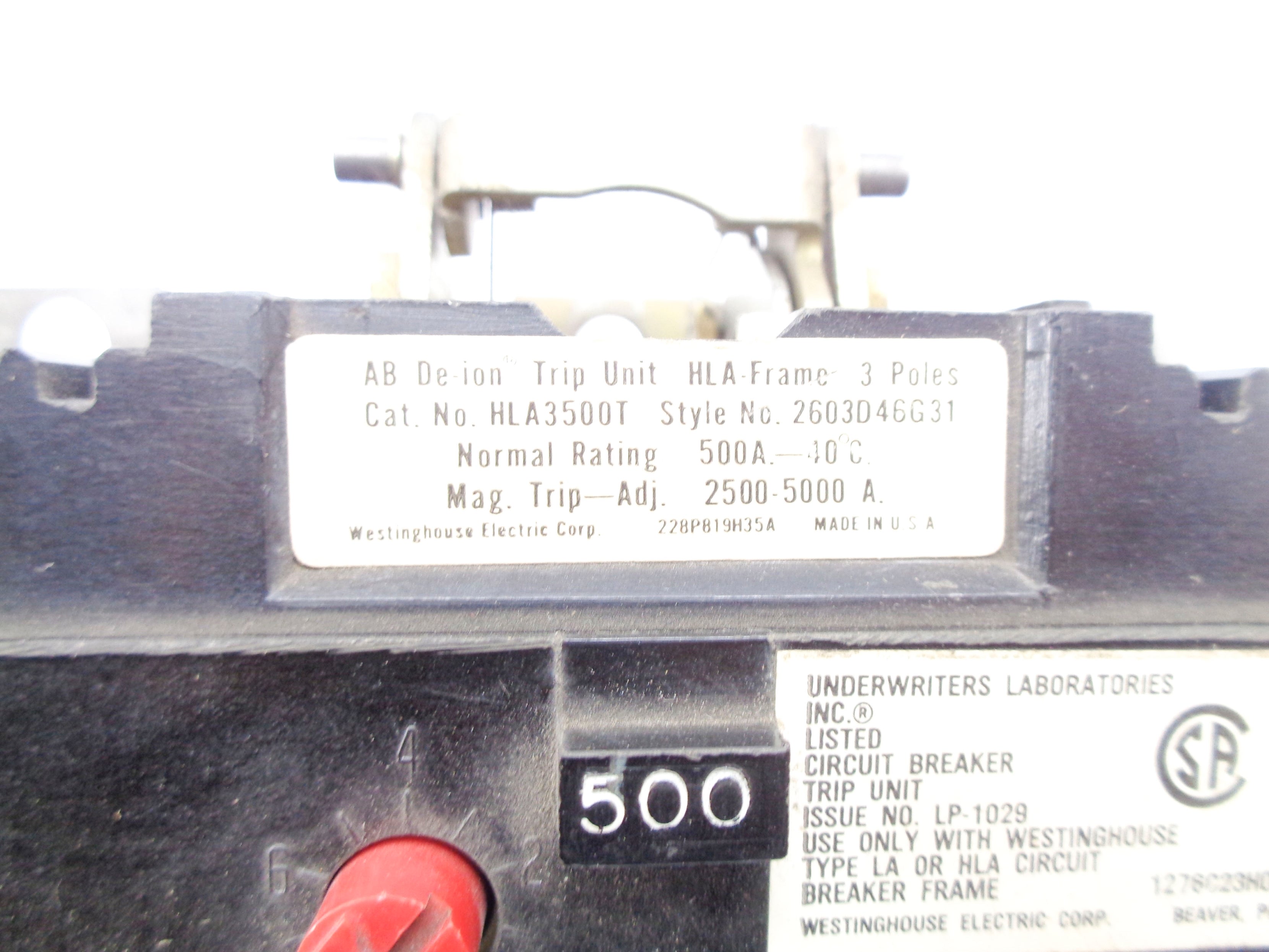 WESTINGHOUSE HLA3500T UNMP