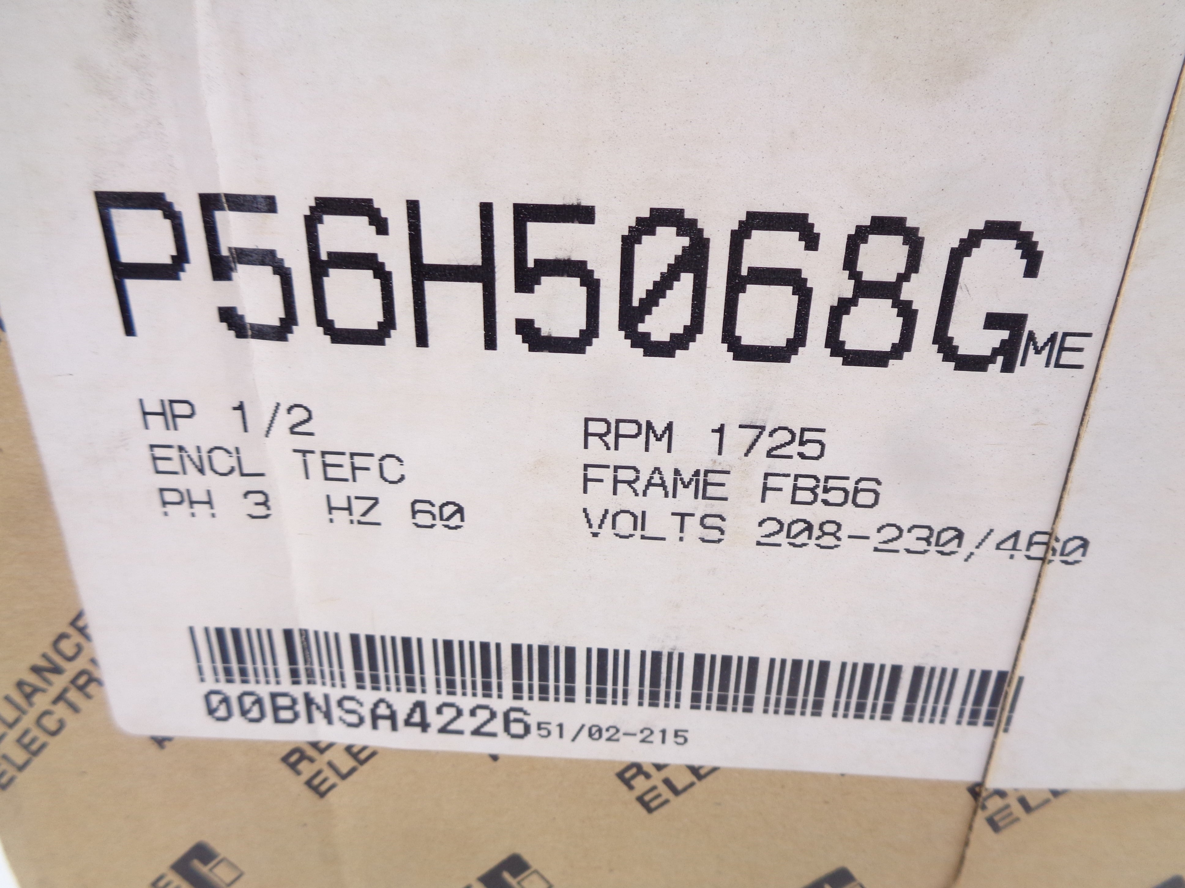 RELIANCE ELECTRIC P56H5068G NSMP