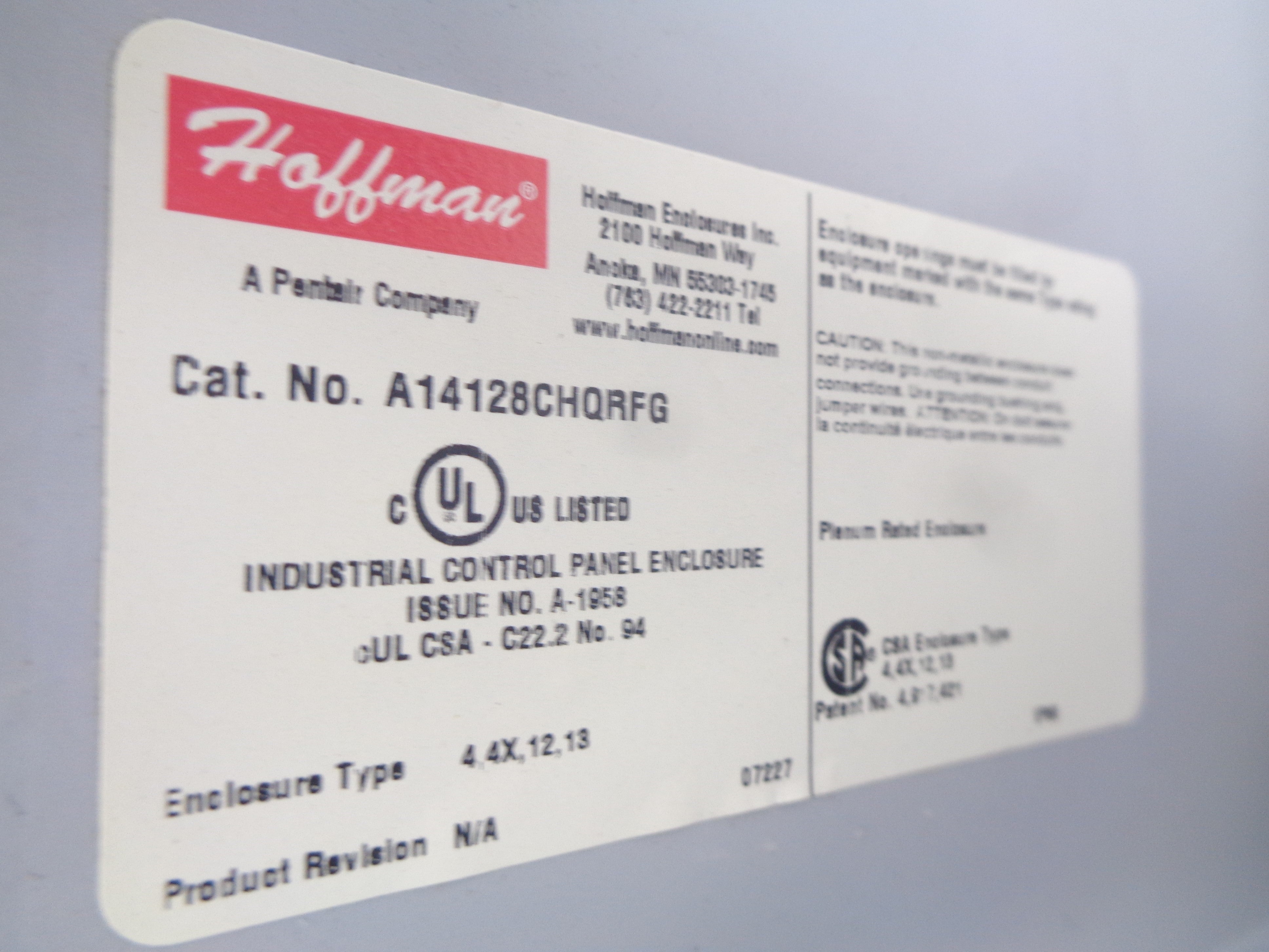 HOFFMAN A14128CHQRFG UNMP