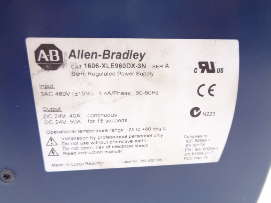 INDUSTRIAL SPARE PART 1606-XLE960DX-3N SER. A 24V 40A NSNP