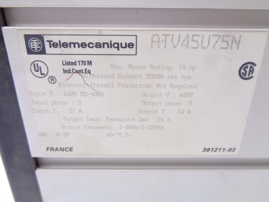TELEMECANIQUE ATV45U75N UNMP