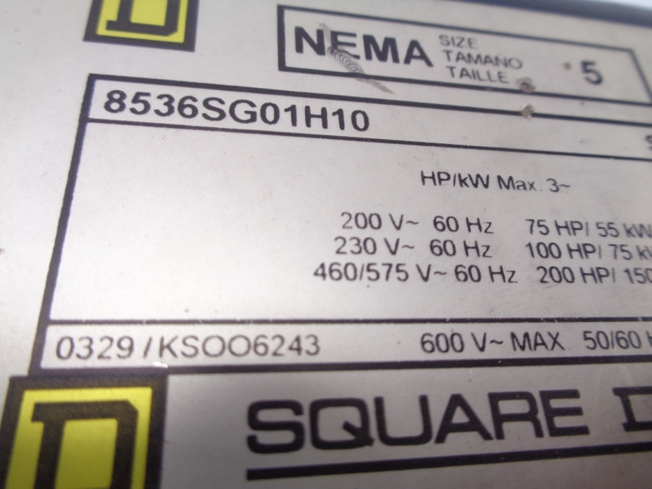 SQUARE D 8536SGO1H10 SER. B (AS PICTURED) UNMP