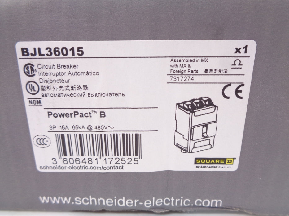SQUARE D BJL36015 480V 15A NSMP