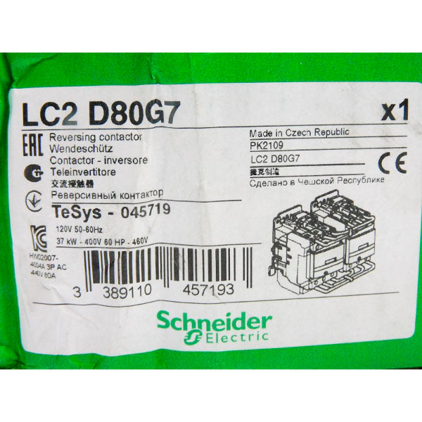 SCHNEIDER ELECTRIC LC2D80G7 120V NSMP