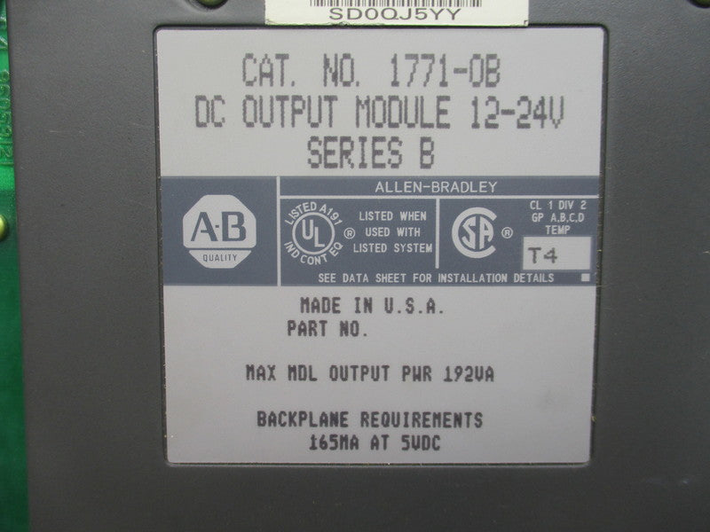 ALLEN BRADLEY 1771-OB SER. B 12-24VDC UNMP