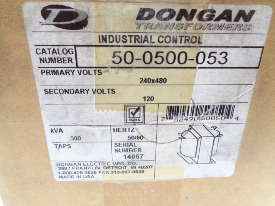 DONGAN TRANSFORMERS 50-0500-053 240/480V NSMP