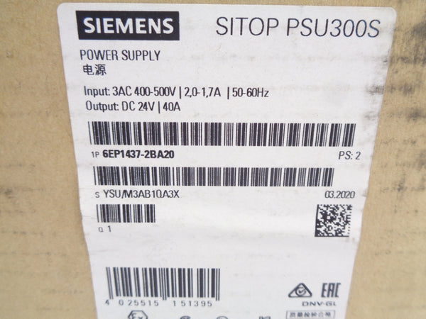 SIEMENS 6EP1437-2BA20 400-500VAC 2.0-1.7A NSMP