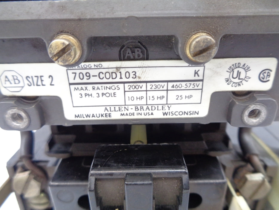 ALLEN BRADLEY 709-COD103 SER. K 110/120V UNMP