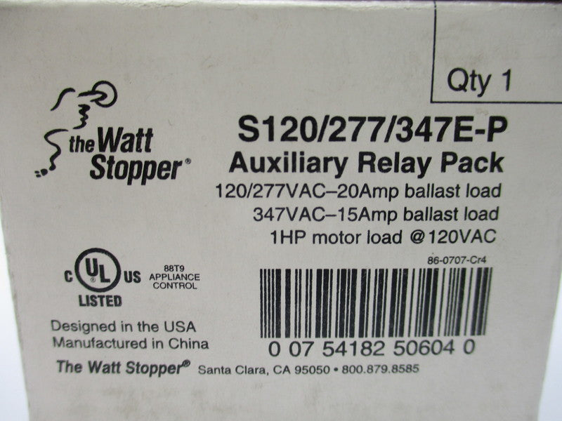 THE WATT STOPPER S120/277/347E-P AUXILIARY RELAY 20A 120/277VAC NSMP
