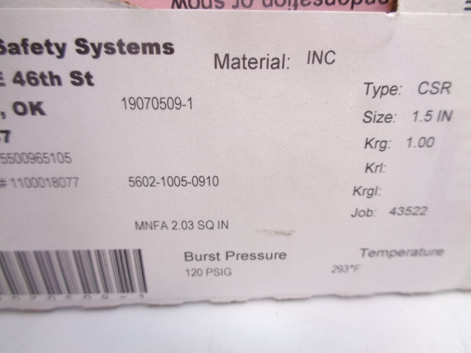 BS&B 19070509-1 120PSI NSMP