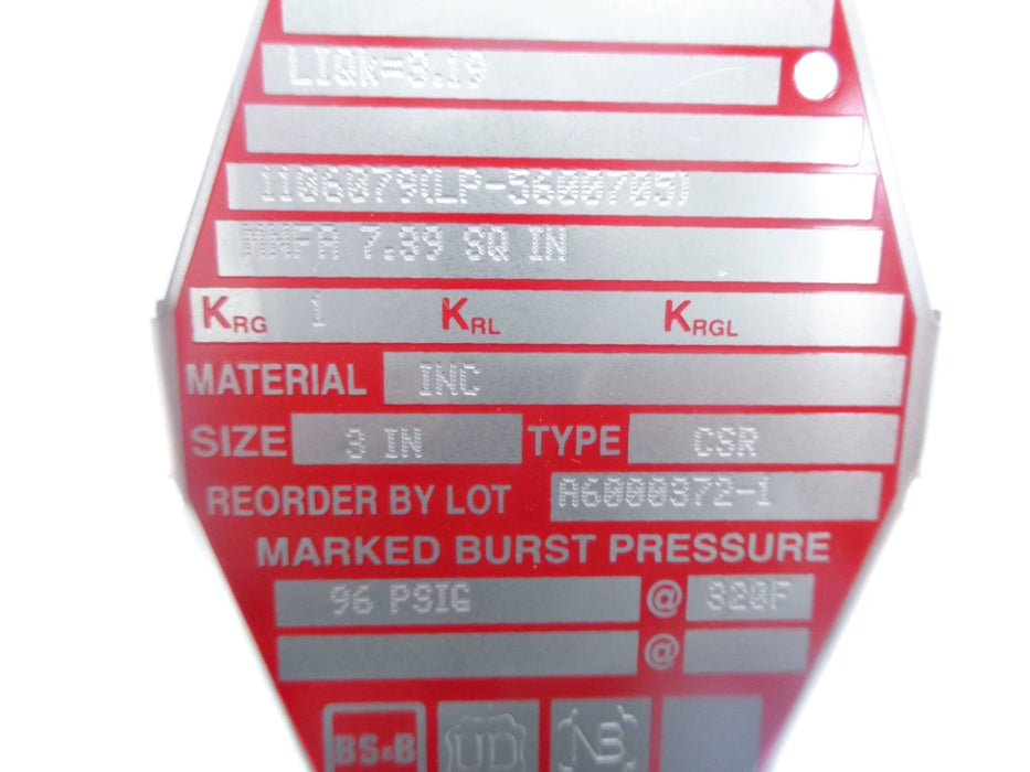 BS&B CSR 96PSI 3" NSMP