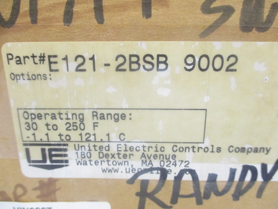 UNITED ELECTRIC CONTROLS E121-2BSB NSMP