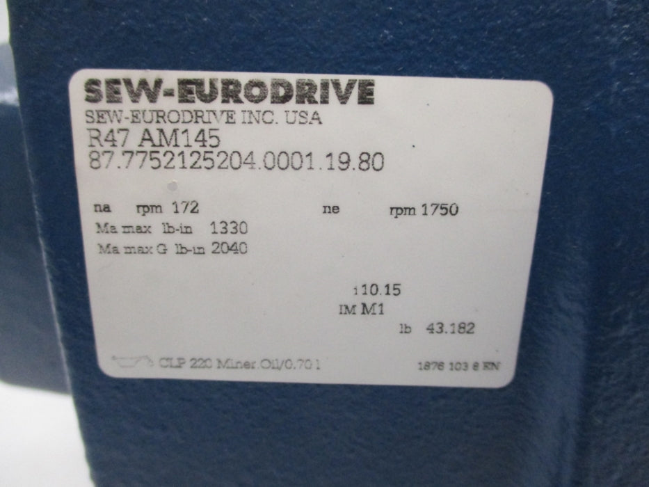 SEW-EURODRIVE R47AM145 NSNP