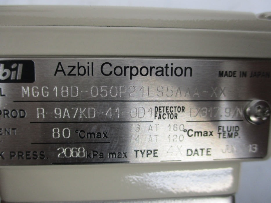 AZBIL CORPORATION MGG18D-05021LS5AAA-XX-Y NSMP