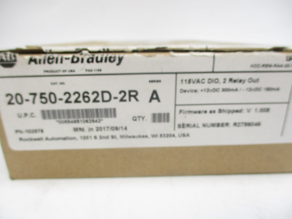 ALLEN BRADLEY 20-750-2262D-2R SER. A F/W V1.008 115VAC NSMP
