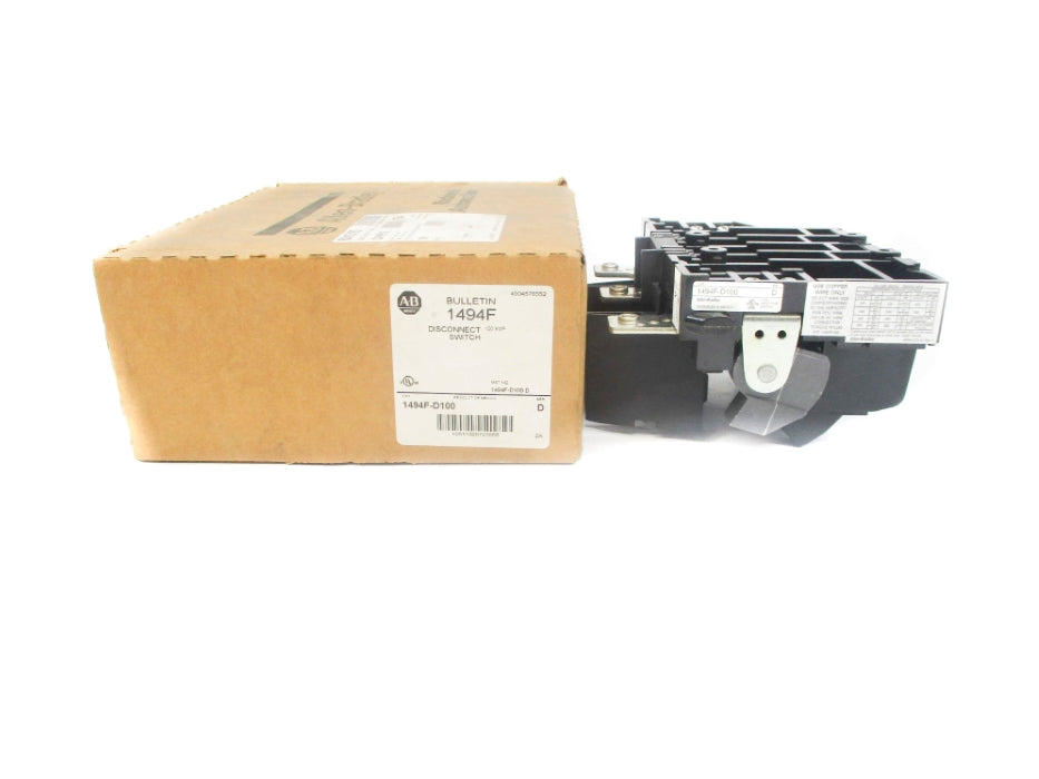 ALLEN BRADLEY 1494F-D100 SER. D 600VAC 100A (BR/WH) NSMP