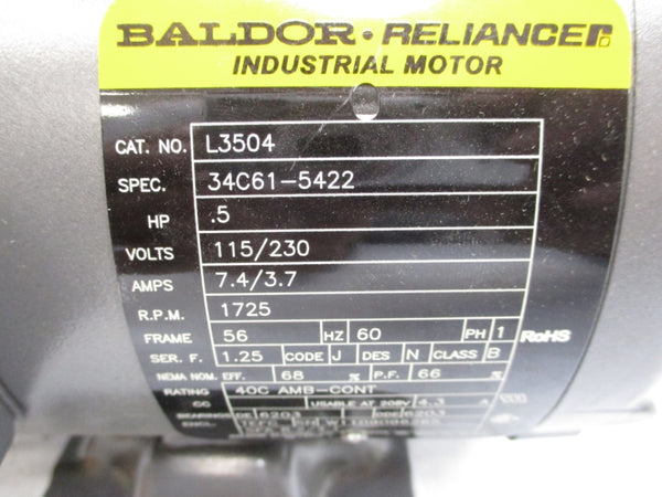 BALDOR L3504 34C61-5422 115/230V 7.4/3.7A NSMP